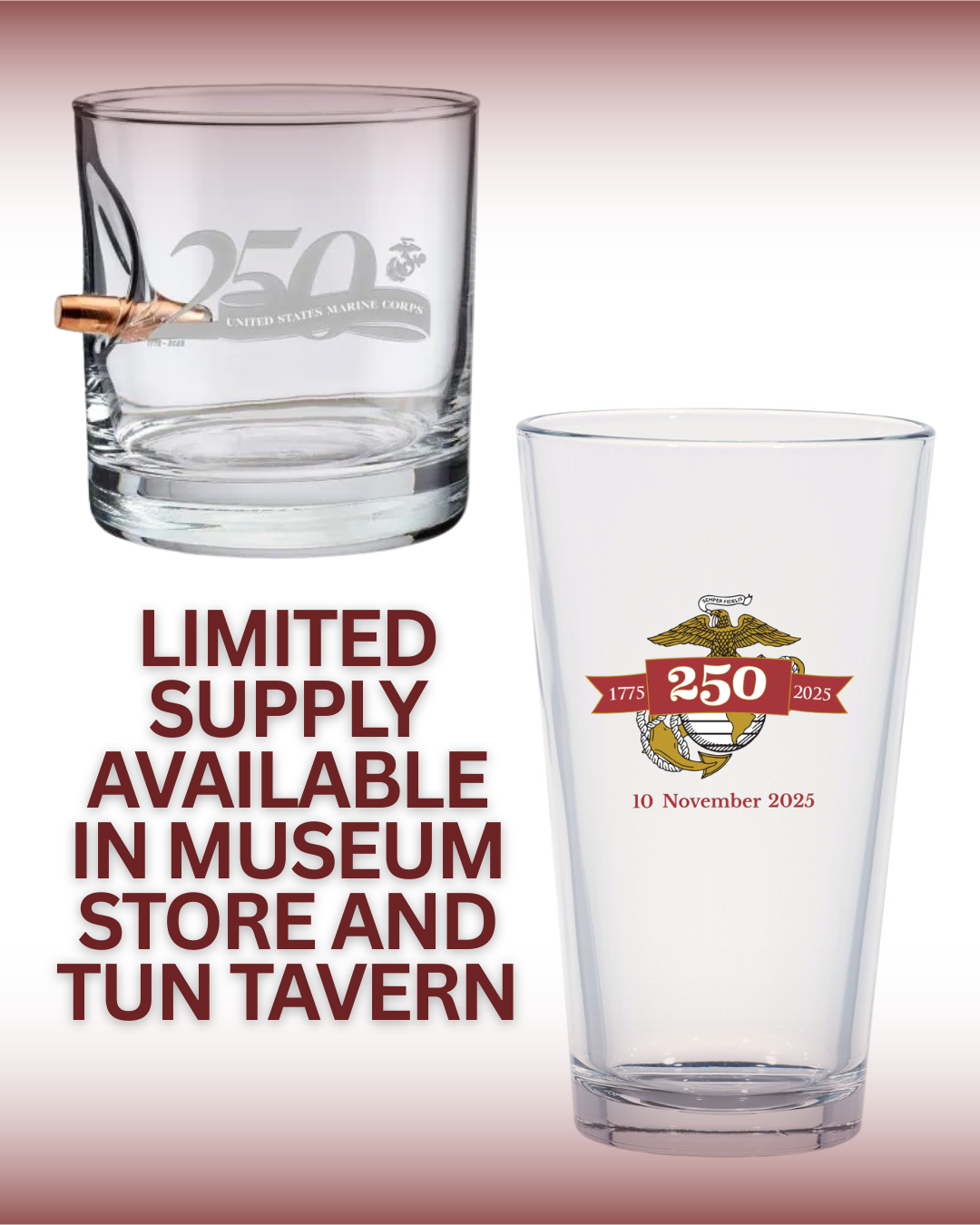 Pint Glasses Marine250 NMMC